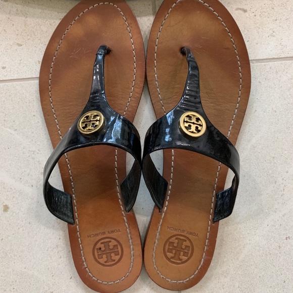 Tory Burch Shoes - Tory Burch Sandals (Black & Gold)